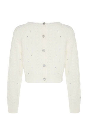 Stil Modern Kadın Regular Reglan Kol Bisiklet Yaka Çift Taraflı Kullanılabilen Triko Kazak-Hırka