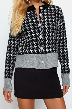 Kadın Modern Tarz Regular Bisiklet Yaka Regular Triko Hırka