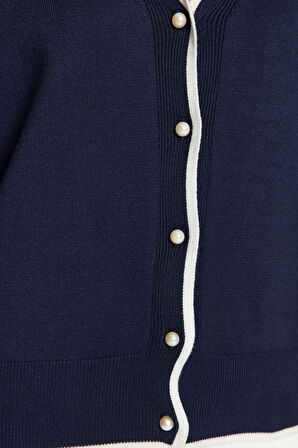 Kadın Modern Tarz Slim V Yaka Regular Triko Hırka