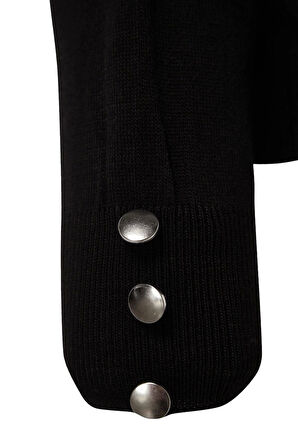 Büyük Beden Kadın Modern Tarz Rahat Uzun V Yaka Düz Kol Regular Triko Kazak