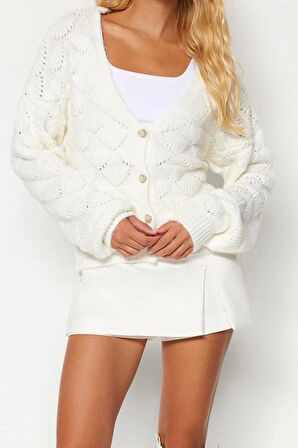 Kadın Modern Tarz Regular V Yaka Regular Triko Hırka