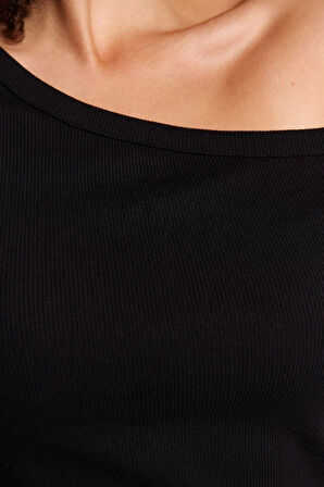 Moda Büyük Beden Devrik Yaka Örme Fit Düz Desen Casual Günlük Regular Uzun Kol Bluz