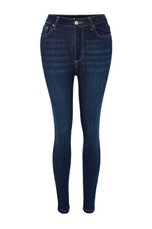 Stil Kadın Moda Denim Kot Pantolon Uzun Dar Paça Yüksek Bel Skinny Jeans