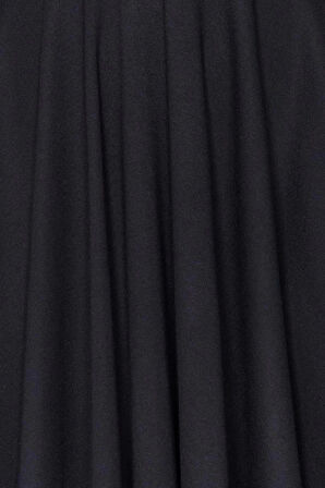 Moda Slim Gündüz Gece İnterlok Örme Kare Yaka Uzun Kol Skater Mini Boy Elbise