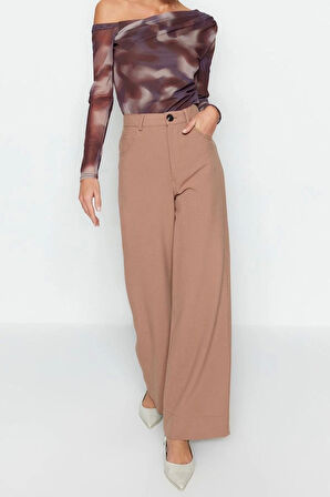 Moda Asimetrik Yaka Örme Slim Çiçekli Desen Casual Günlük Regular Uzun Kol Bluz