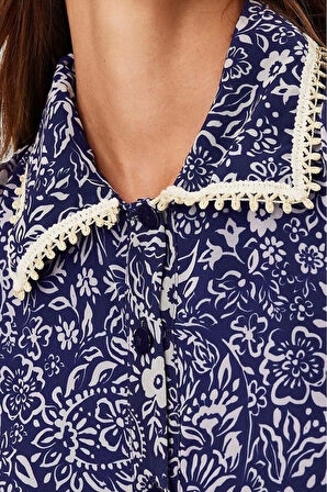 Moda Regular Şık Abiye Gece Şifon Dokuma Gömlek Yaka Uzun Kol A-Line Maxi Boy Tesettür Elbise