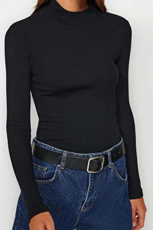 Stil Kadın 2li Paket Fitilli Fitted Vücuda Oturan Kol Esnek Bluz Regular Örme Slim Kalıp