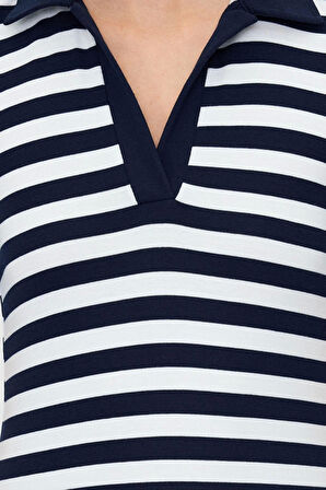 Moda Polo Yaka Örme Slim Düz Desen Resmi Regular Truvakar Kol Kol Bluz