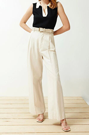 Moda Polo Yaka Triko Regular Renk Bloklu Desen Casual Günlük Regular Kolsuz Bluz