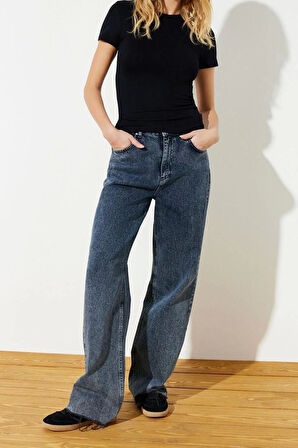 Moda Bisiklet Yaka Örme Slim Çizgili Desen Casual Günlük Regular Kısa Kol Bluz