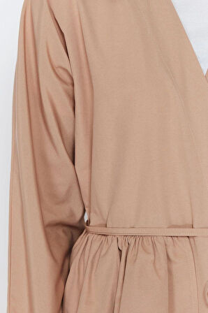 Moda Düz V Yaka Düşük Kol Casual Günlük Pamuklu Dokuma Kimono Pantolon Alt Üst Takım