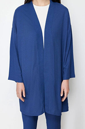 Moda Örme Düz Casual Günlük Bürümcük Örme Kimono Pantolon Alt-Üst Takım