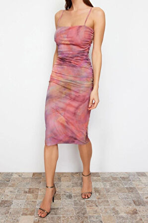 Moda Slim Gündüz Gece Krep Dokuma Degaje Yaka Kolsuz Kol Bodycone Mini Boy Elbise