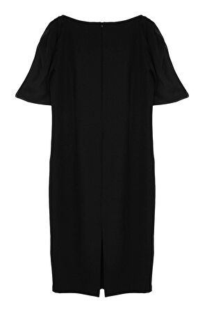 Moda Fit Abiye Finike Dokuma Kayık Yaka Uzun Kol Bodycone Maxi Boy Büyük Beden Elbise