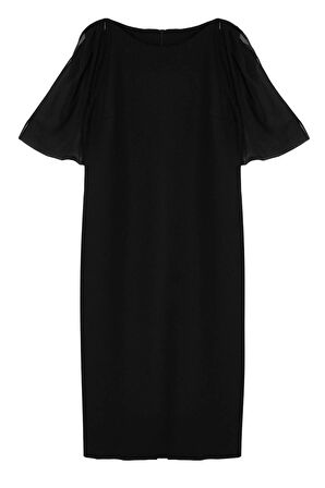 Moda Fit Abiye Finike Dokuma Kayık Yaka Uzun Kol Bodycone Maxi Boy Büyük Beden Elbise