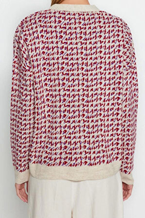Kadın Modern Tarz Oversize V Yaka Regular Triko Hırka