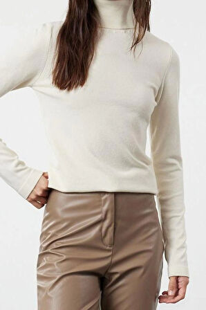 Stil Modern Kadın Regular Standart Kol Balıkçı Yaka Özel İplik Triko Kazak