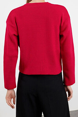 Kadın Modern Tarz Regular Bisiklet Yaka Regular Triko Hırka