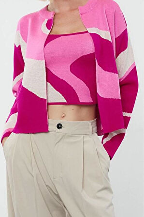 Kadın Modern Tarz Regular Bisiklet Yaka Regular Triko Takım