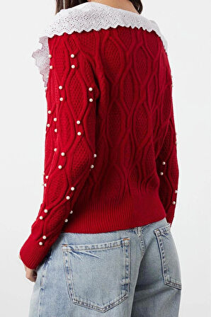 Kadın Modern Tarz Regular Bebe Yaka Regular Triko Hırka