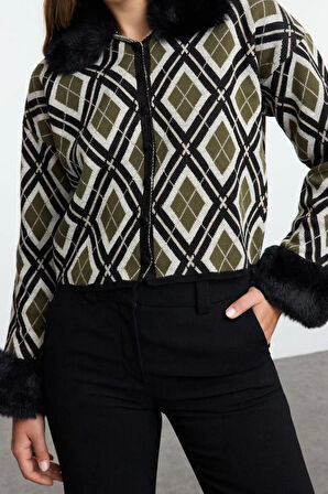 Kadın Modern Tarz Regular Polo Yaka Regular Triko Hırka