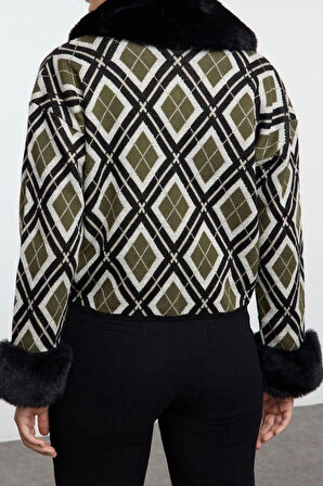 Kadın Modern Tarz Regular Polo Yaka Regular Triko Hırka