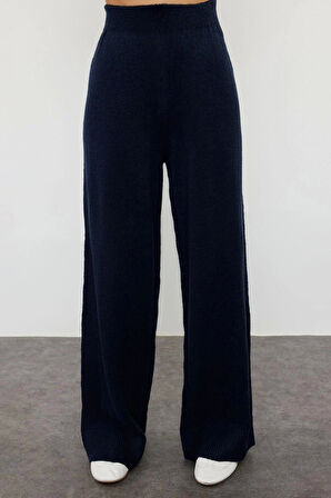 Moda Düz V Yaka Casual Günlük Lila Crop Kruvaze Bağlama Detaylı Triko Alt-Üst Takım