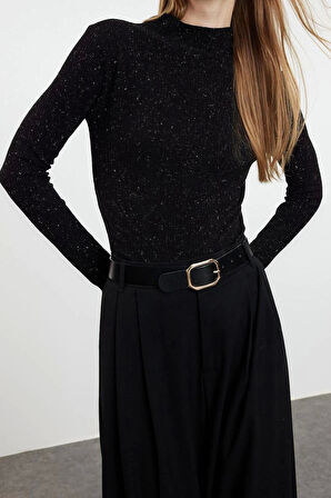 Stil Modern Kadın Regular Standart Kol Dik Yaka Özel İplik Triko Kazak