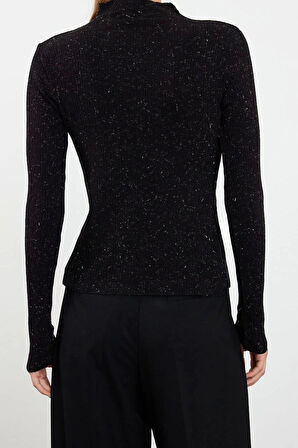 Stil Modern Kadın Regular Standart Kol Dik Yaka Özel İplik Triko Kazak