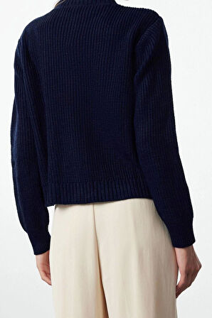 Kadın Modern Tarz Regular Bisiklet Yaka Regular Triko Hırka