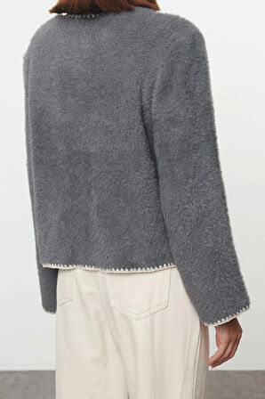 Kadın Modern Tarz Regular Bisiklet Yaka Regular Triko Hırka