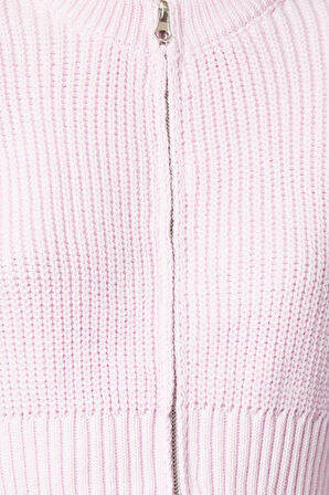 Kadın Modern Tarz Regular Bisiklet Yaka Crop Triko Hırka