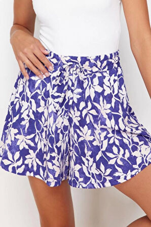 Moda Örme Normal Bel Geniş Paça Gündelik Vizon Rahat Kesim Normal Bel Bürümcük Dokulu Şort