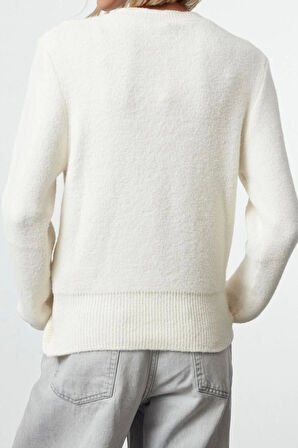 Kadın Modern Tarz Regular Bisiklet Yaka Regular Triko Hırka