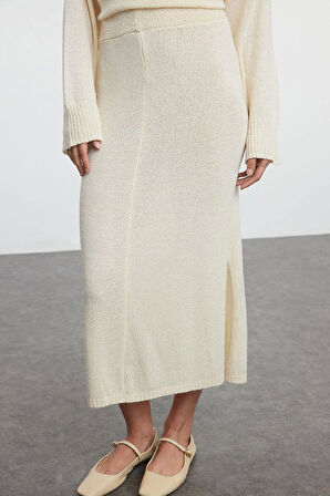 Tarz Kadın Modern Moda Normal Bel Boru Paça V Yaka Premium Kalite Triko Alt-Üst Takım