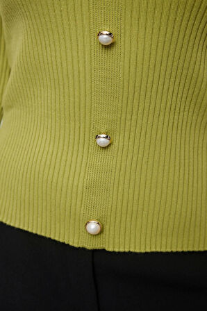 Stil Modern Kadın Regular Standart Kol Kayık Yaka Carmen Yaka Triko Hırka