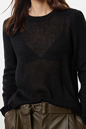 Stil Modern Kadın Regular Standart Kol Bisiklet Yaka Yumuşak Dokulu Gevşek Örgü Basic Triko Kazak