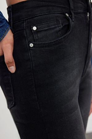 Stil Kadın Moda Denim Kot Pantolon Regular Dar Paça Yüksek Bel Skinny Jeans