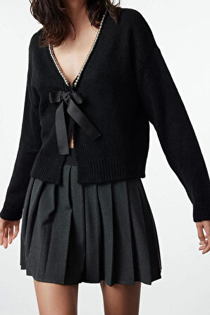 Kadın Modern Tarz Regular V Yaka Regular Triko Hırka