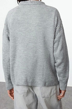 Kadın Modern Tarz Oversize V Yaka Regular Triko Hırka
