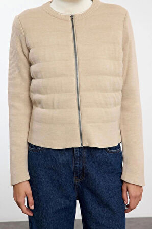 Kadın Modern Tarz Regular Bisiklet Yaka Regular Triko Hırka