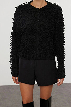 Kadın Modern Tarz Regular Bisiklet Yaka Regular Triko Hırka