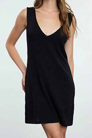 Moda Stil Regular Polo Yaka Mini Boy Triko Basic Elbise