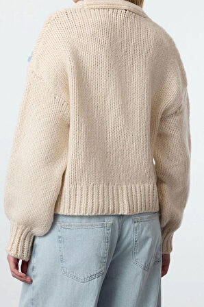 Kadın Modern Tarz Regular V Yaka Regular Triko Hırka