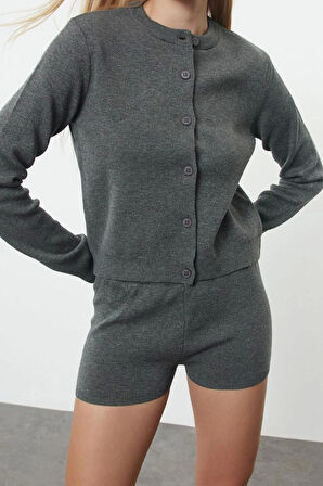 Tarz Kadın Modern Normal Bel Boru Paça Bisiklet Yaka Premium İplik Özel İplik Şortlu Alt-Üst Takım