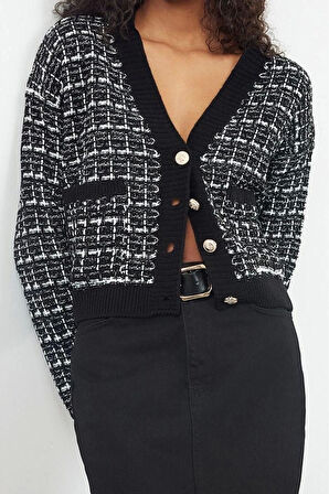 Kadın Modern Tarz Slim V Yaka Regular Triko Hırka