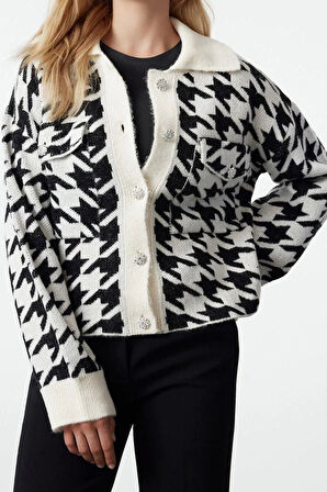 Kadın Modern Tarz Regular Polo Yaka Regular Triko Hırka