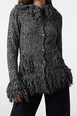 Kadın Modern Tarz Regular Dik Yaka Regular Triko Hırka