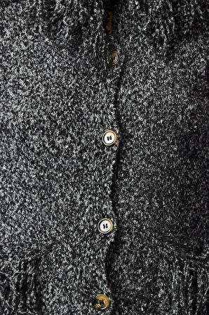 Kadın Modern Tarz Regular Dik Yaka Regular Triko Hırka