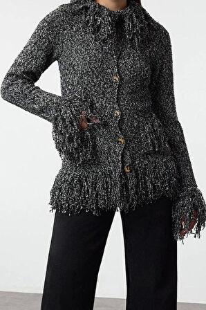 Kadın Modern Tarz Regular Dik Yaka Regular Triko Hırka